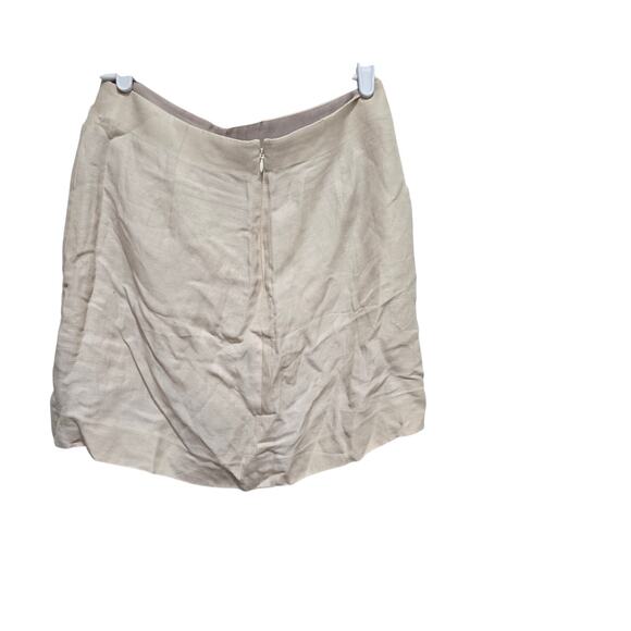 J.Crew Linen Blend Skirt Women’s Size 6 Beige Button Front - Picture 2 of 10